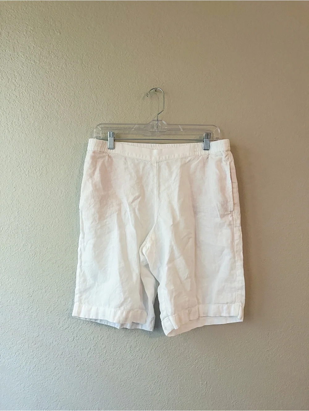 J Jill Love Linen White Linen Shorts - Classic Summer Staple Small